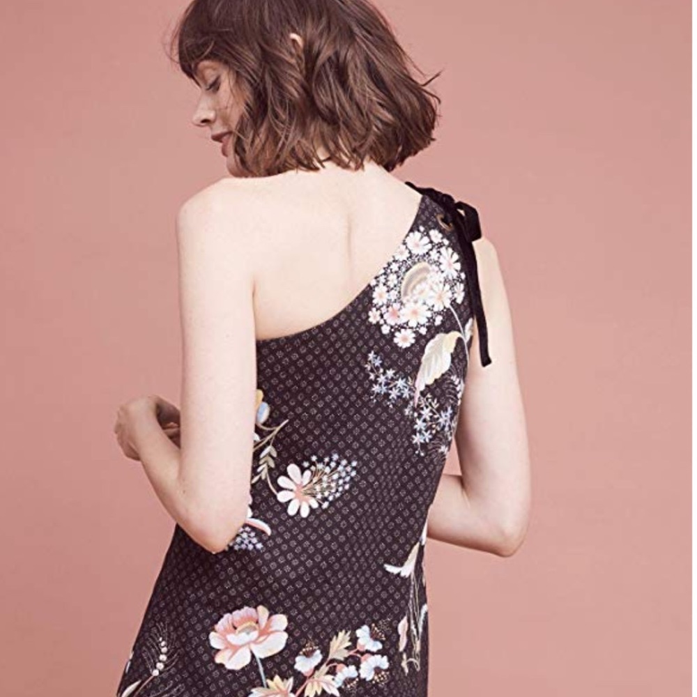 NWT ANTHROPOLOGIE Maeve Ashbury One shoulder Dress - Picture 5 of 12